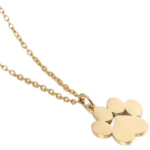 Stainless Steel Pet Paw Pendant Necklace